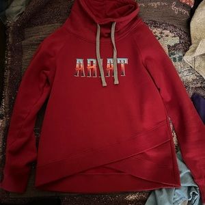 Cowl neck sweatshirt.